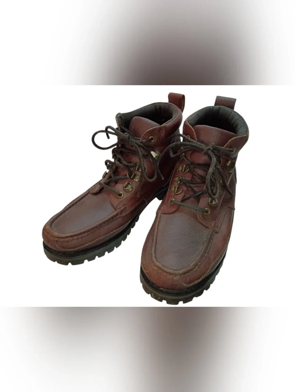 ST JOHNS BAY Genuine Leather Hiking Boots Men's Size 11 Brown Outdoors Brazil